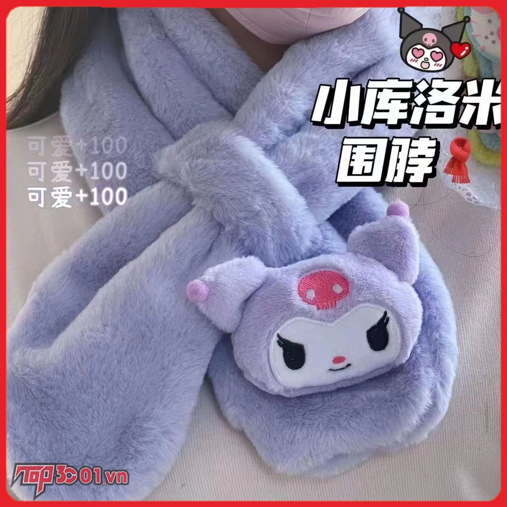 Sanrio Kuromi Giai Điệu Cinnamoroll Hoạt Hình Dễ Thương Găng Tay Và Khăn Quàng Cổ Bé Gái Dễ Thương Dày Sang Trọng Găng Tay Mùa Đông Ấm Áp Cổ Học Sinh Sang Trọng Găng Tay -top3C01