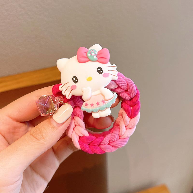 Mới Dây Cột Tóc Cao Su Họa Tiết Hoạt Hình Phong Cách Hàn Quốc Cho Bé Gái