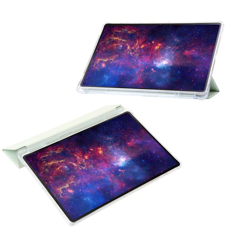 Pu Bao Da Máy Tính Bảng Trong Suốt Chống Rơi Vỡ Kèm Ngăn Đựng Bút Cho Samsung Galaxy Tab S9 FE 5G SM-X515 X510 X710 X716 X718 case s9fe Giá Đỡ cover