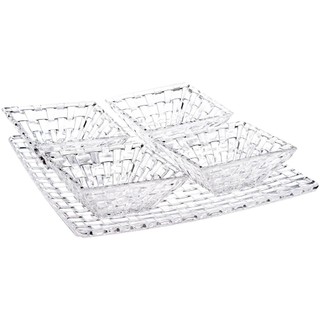 Bộ bát vuông Nachtmann Bossa Nova 90023 SERVIERSET gồm 4 bát 1 đĩa chính hãng chất liệu thuỷ tinh pha lê