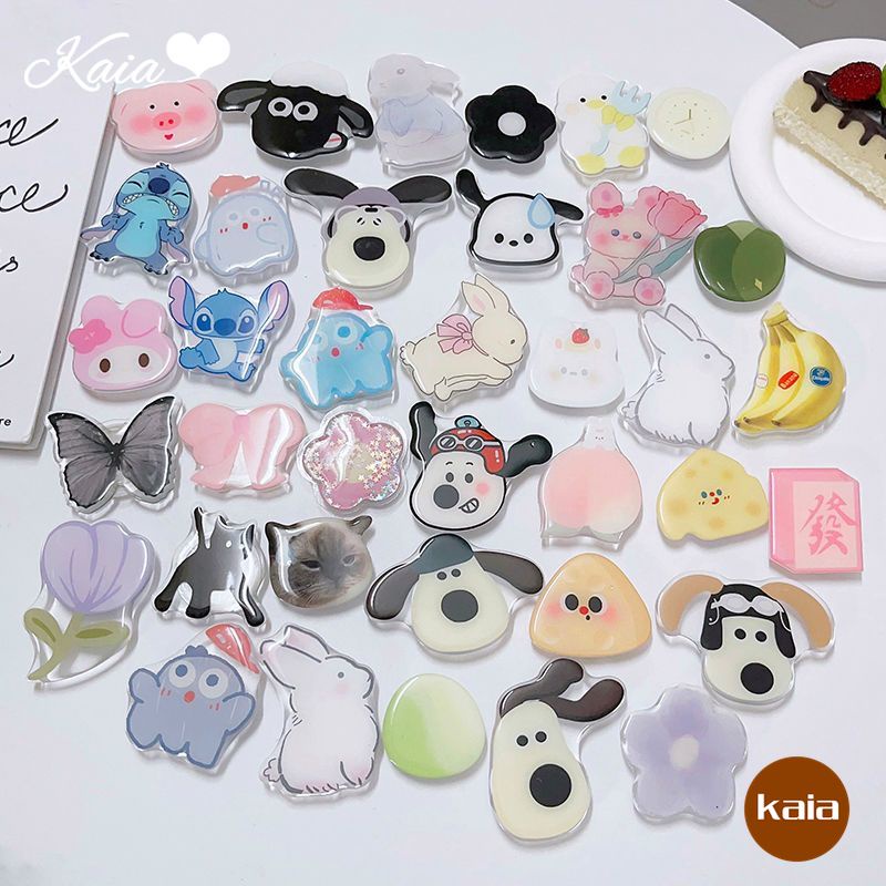 Thời Trang Giá Đỡ Điện Thoại Hình Động Vật / Thỏ / Chó snoopy / Hoa / Bướm Bóng Bẩy Đáng Yêu Vui Nhộn Có Thể Gập Lại