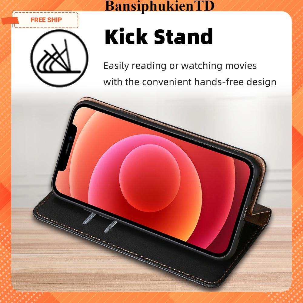 Bao da Oppo A38 4G,A57 4G, A58 4G, A77s, A78 bao da có ngăn để thẻ, may viền chắn chắn