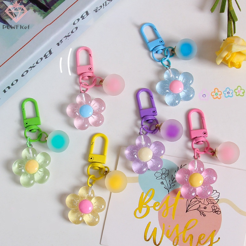 Phụ Kiện Móc Khóa / Túi Xách / Tai Nghe Hình Hoa Màu Ngọt Ngào Thời Trang Mới