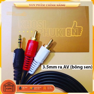 Cáp chuyển dây loa loại tốt av 3.5 mm ra 2 đầu bông sen 1.5m - dây cáp âm thanh 3.5 ra đầu bông sen dài 1.5m 3m 5m