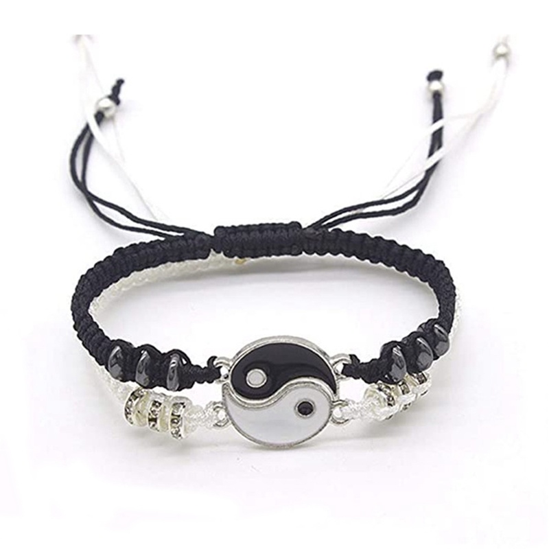 Gl set 2 Vòng Tay Âm Dương tai Chichi bagua yin yang Cho Cặp Đôi