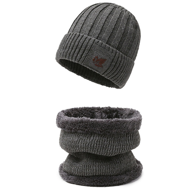 Deamos set Mũ Len Và Găng Tay Lót Lông Cừu Giữ Ấm Có Thể Chạm Màn Hình Cảm Ứng