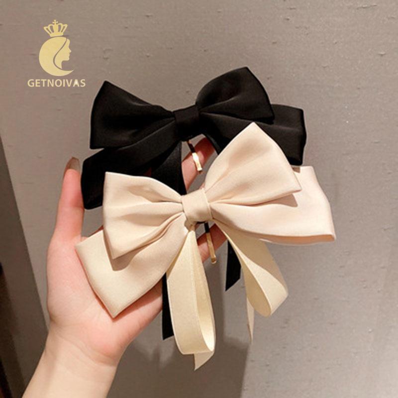 Kẹp Tóc Hình Nơ Bằng Vải satin Chất Lượng Cao Thời Trang