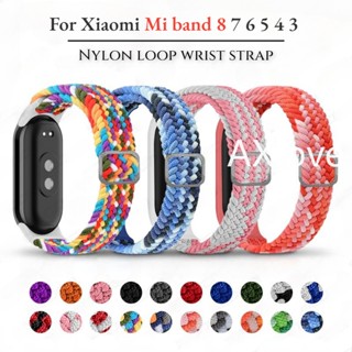 Dây Đeo Bện Cho Mi Band 9 8 NFC Vòng Tay Có Thể Điều Chỉnh Co Giãn Nylon Dây Đeo Đồng Hồ Cho Miband 4 Miband 5 Correa Dây Đeo Tay Cho Xiaomi Mi Band 8 7 6 5 4 3
