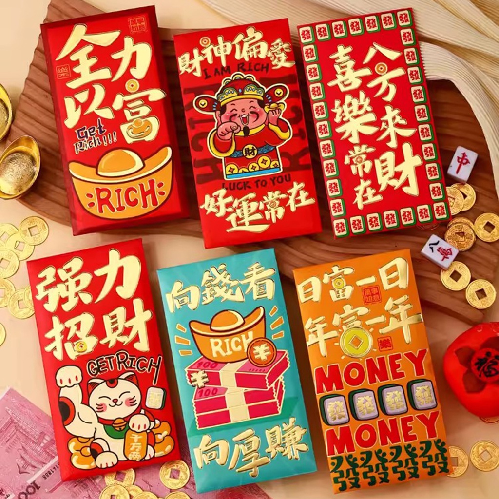 Set 6 bao Lì Xì Hình Thỏ Năm Mới 2024 Xinh Xắn