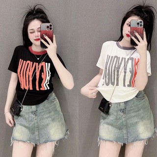 Áo thun ôm phối chữ heyou mã 2 Uyên Nguyễn Store