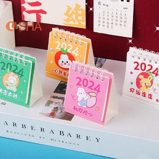 [LSHA] 2024 Dễ Thương Nhỏ Tươi Lịch Để Bàn Máy Tính Để Bàn Kế Hoạch Notepad Cuộn Dây Lịch Sách Văn Phòng Đồ Dùng Học Tập MỚI