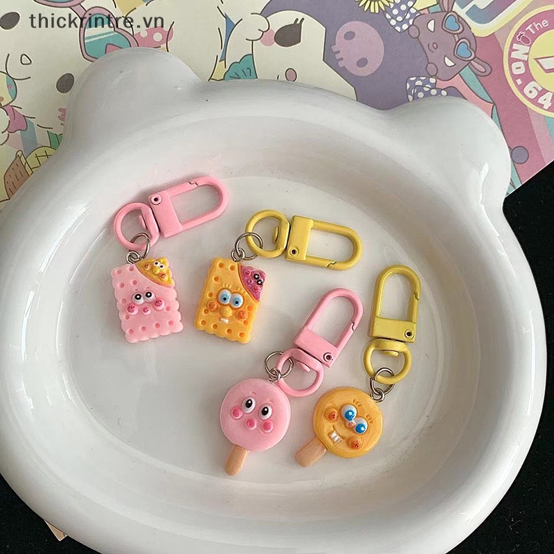 Th kawaii spongebob Móc Chìa Khóa / Ba Lô / Treo Trang Trí Túi Xách / Quà Tặng Trang Sức Hình Chú Mực / Ngôi Sao Mực
