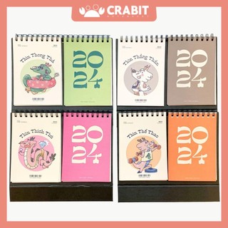 Lịch 2024 để bàn kèm ghi chú todo list Crabit Calendar Thìn Thần Thái