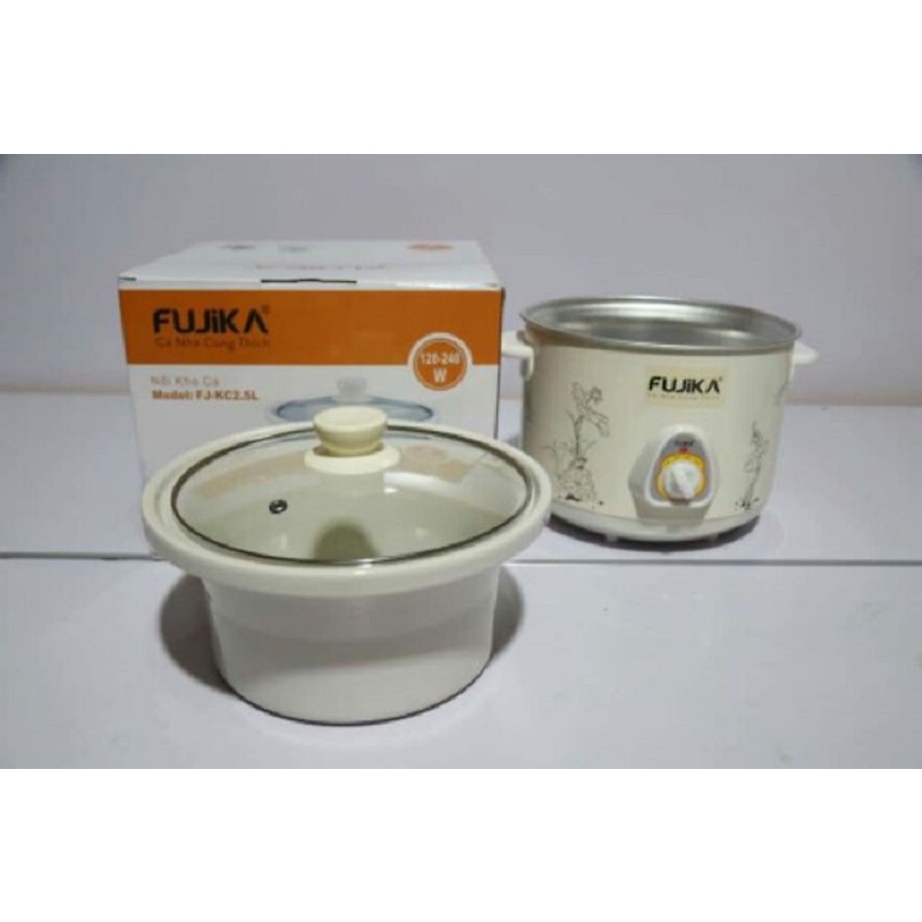 Nồi nấu chậm, nồi kho cá nấu cháo Fujika 1.5L/2.5L(chọn phân loại), công suất 140W-240W, màu ngẫu nhiên-hàng chính hãng