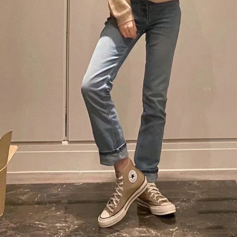 Co 1970s Giày Thể Thao canvas Cổ Thấp Màu Trà Sữa Cho Nam Và Nữ