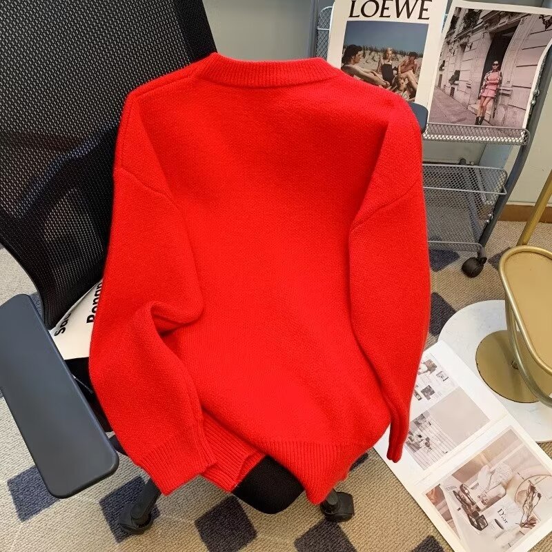 Áo sweater Tay Dài Cổ Tròn Dáng Rộng Thêu Họa Tiết Thời Trang Chất Lượng Cao Cho Nam Nữ