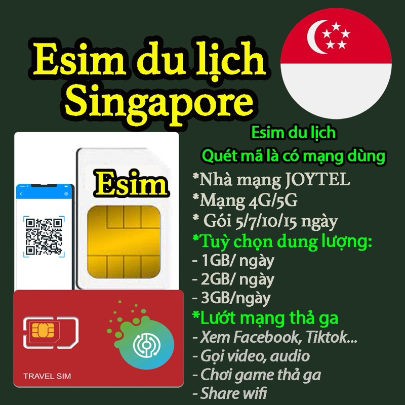 -𝐌𝐨𝐨𝐌𝐨𝐨- Sim du lịch Singapore. Chỉ bán esim du lịch Singapore. Đa dạng gói cước