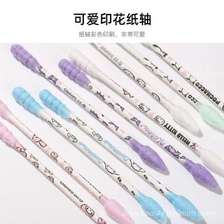 Kitty Sanrio Cotton Swab Melody Cotton Box Cartoon Disposable Multi-Purpose Hygienic Cotton Swab Makeup Head 4KVP
