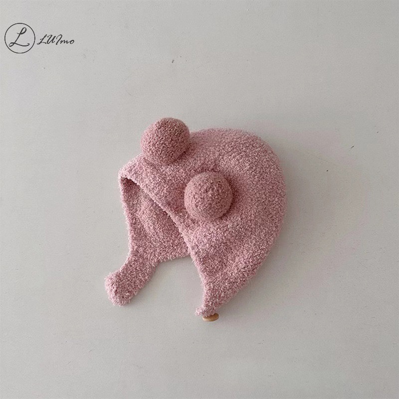 Luimo Mũ Len Lông Cừu Mềm Mại Bảo Vệ Tai Giữ Ấm Mùa Đông Cho Bé Sơ Sinh