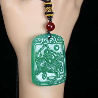 Mã Não Tự Nhiên Chalcedony Lửa Kirin Mặt Dây Chuyền Nam Nữ Phong Cách Phổ Biến Đơn Giản Mặt Dây Chuyền Trang Sức