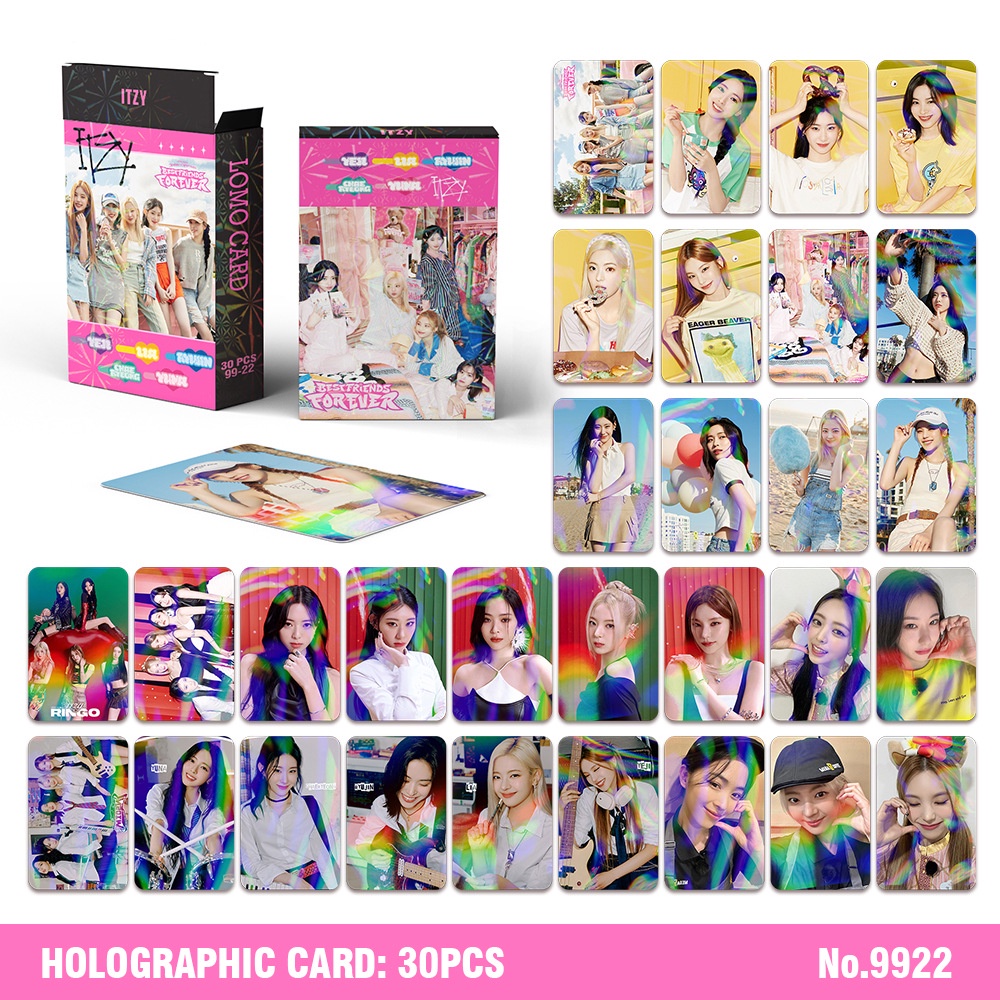 ITZY Album RINGO Holographic Laser Lomo Card Double-sided Color Printing Photocard 30pcs/box