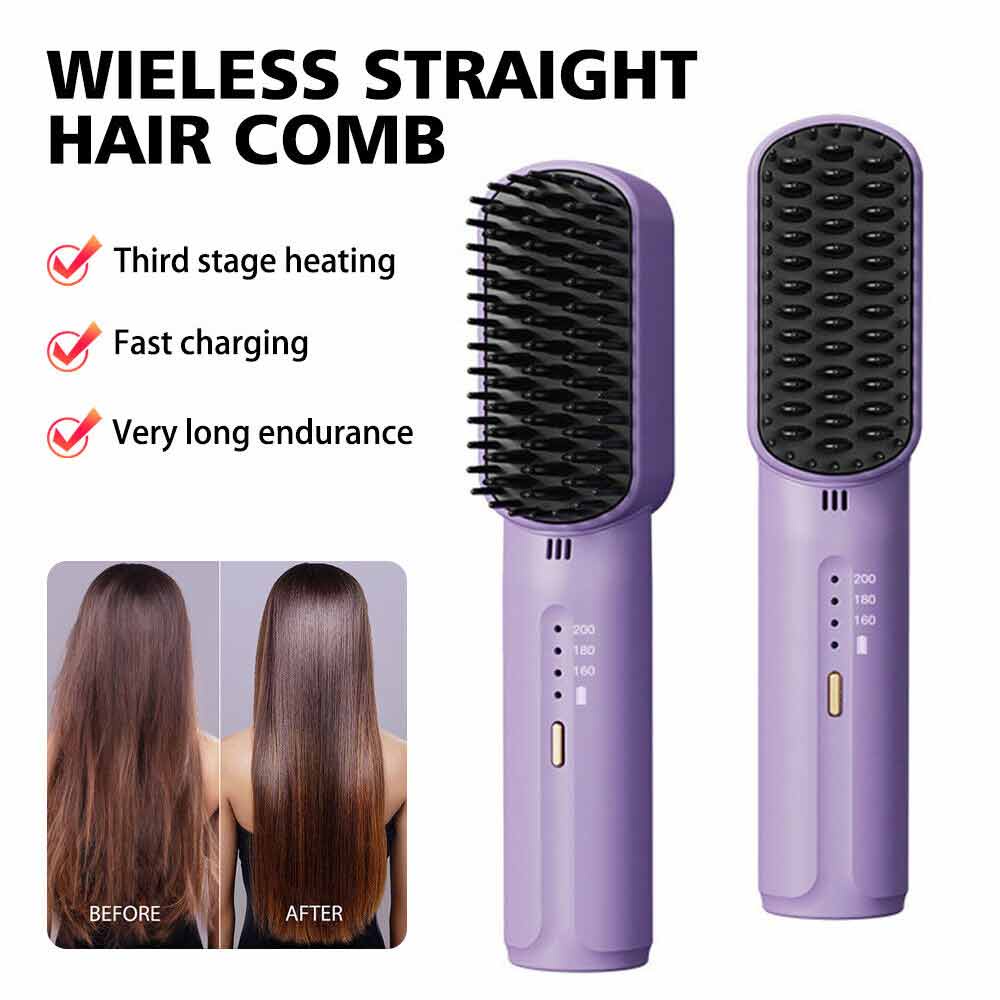 New Mini Portable Charging Straight Hair Comb New Mini Rechargeable Straight Hair Comb Portable, Fashionable, and High Quality Negative Ion Hair Care Soft and Smooth Hair Care