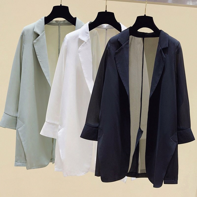 Áo Khoác Vest Vải Voan Mỏng Phong Cách Hàn Quốc Thời Trang Xuân Hè Cho Nữ