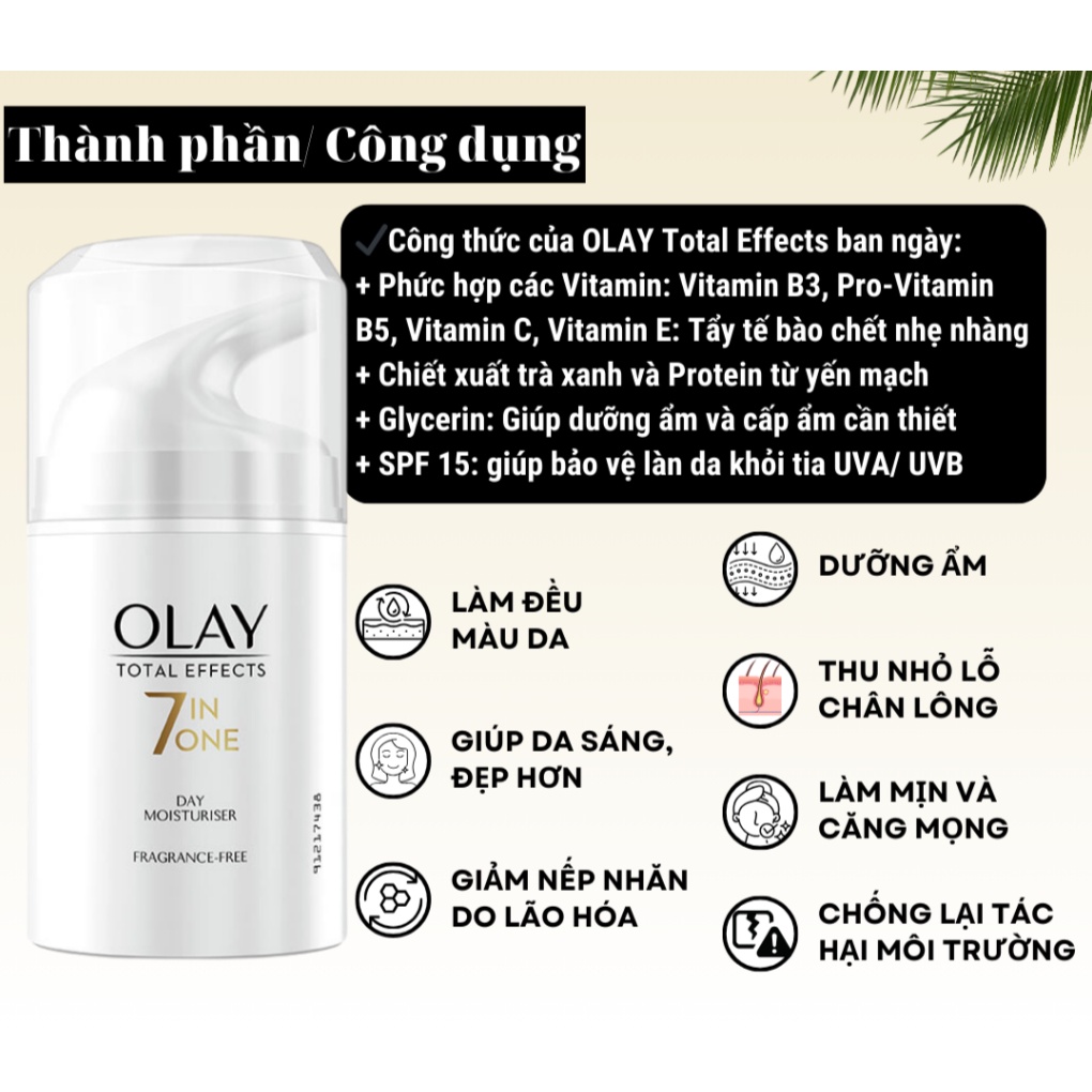 Kem Dưỡng OLAY Total Effect 7 in 1 Moisturiser - chính hãng - Voi Hồng Cosmetics