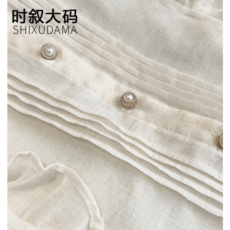 Áo Sơ Mi chiffon Dài Tay Thắt Nơ Cỡ Lớn Phong Cách Mới Cho Nữ