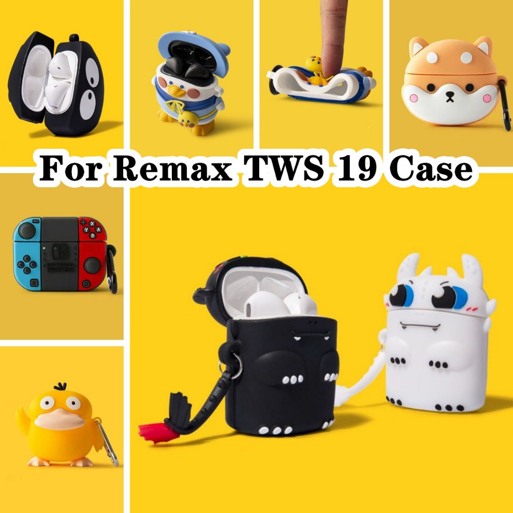 Vỏ Bảo Vệ Hộp Sạc Tai Nghe remax tws 19 Mềm Họa Tiết Hoạt Hình Đơn Giản