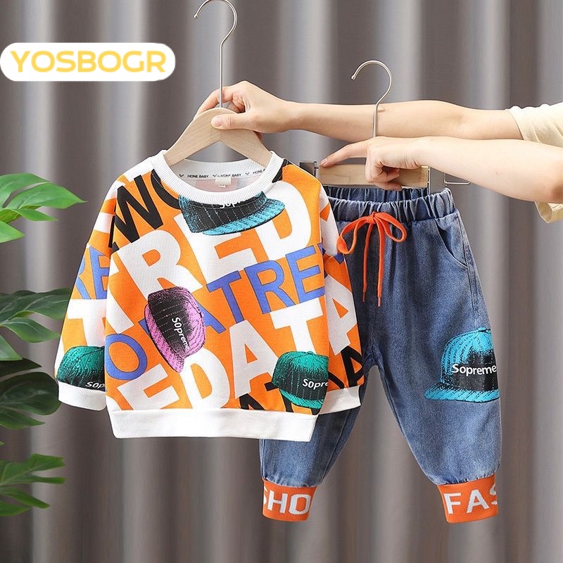 YOSBOGR áo quần trẻ em đồ bé trai đồ bộ bé trai chất lượng thời trang thoải mái KWT23A0RAX 43Z231023