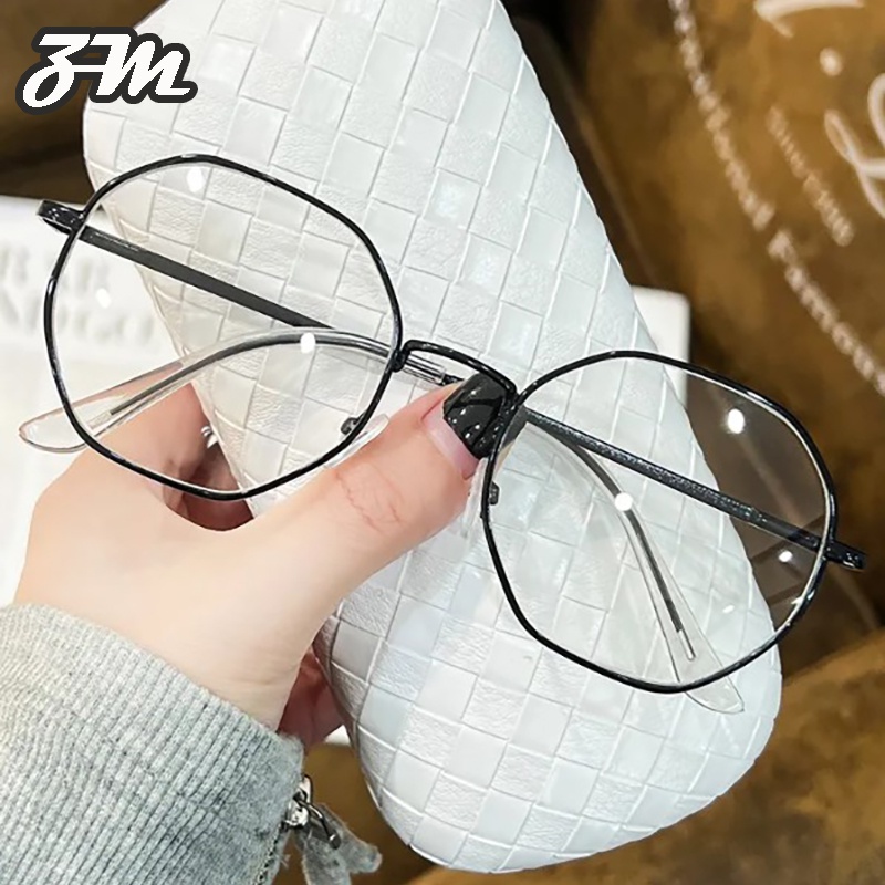 👓Kính nữ thời trang👓 -0.5-1.0-1.5-2.0-2.5-3.0-3.5-4.0-4.5-5.0-5.5-6.0°kính cận thị Kính chống ánh sáng xanh Kính học sinh phong cách hàn quốc Gọng kính đa giác