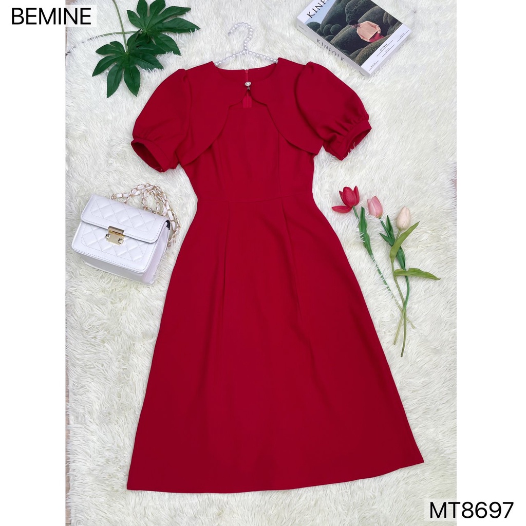 Đầm thiết kế cổ kiểu ngắn tay tùng xoè BEMINE MT8697
