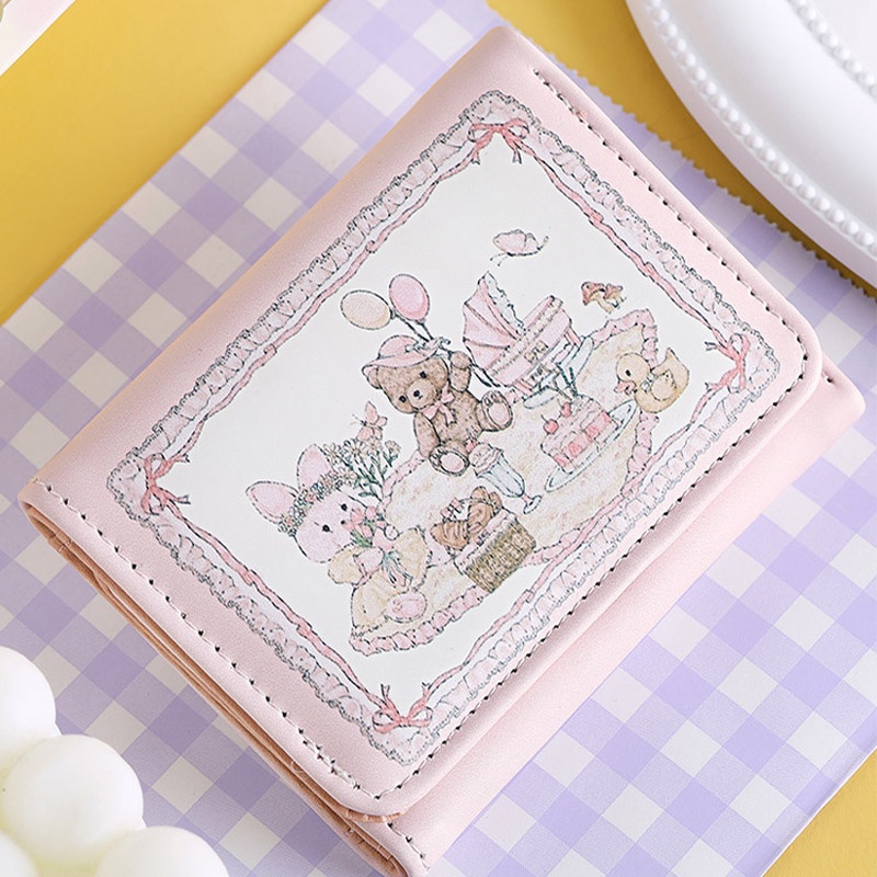 Siêu Dễ Thương Ví Đựng Thẻ Đa Năng Khóa Nam Châm Dòng Hoạt Hình Thỏ Gấu Chính Hãng Chống Khử Từ Khi Đi Dã Ngoại