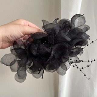 Kẹp Tóc Hình Cá Mập Đính Hoa Cỡ Lớn Thanh Lịch Cho Nữ
