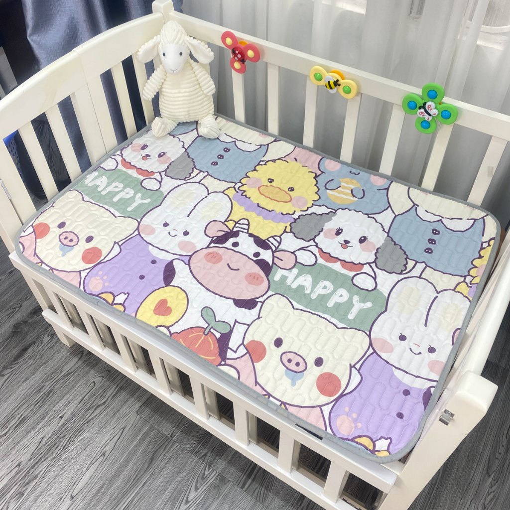 Miếng Lót Chống Thấm Cho Bé Điều Hòa 5 Lớp Cao Cấp Trần Bông An Toàn Không Kích Ứng Da Kích Thước 50x70cm