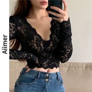 Áo Kiểu Tay Dài Cổ Chữ v Khoét Sâu Form Ôm Phong Cách Quyến Rũ