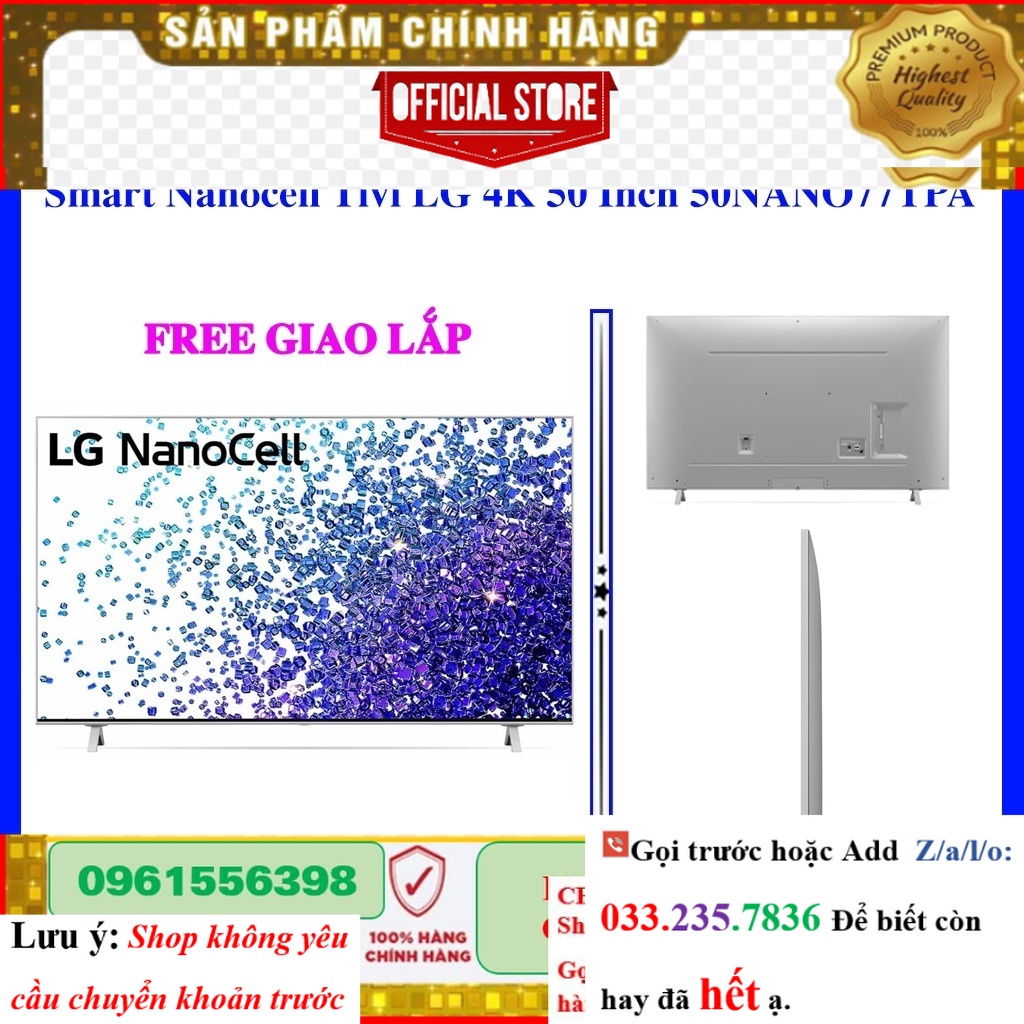 [Hãng] [LG 50NANO77] Smart Tivi NanoCell LG 4K 50 inch 50NANO77TPA