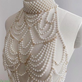 Vòng cổ Body Chain Zwinz2 Đính Hạt Giả Ngọc Trai