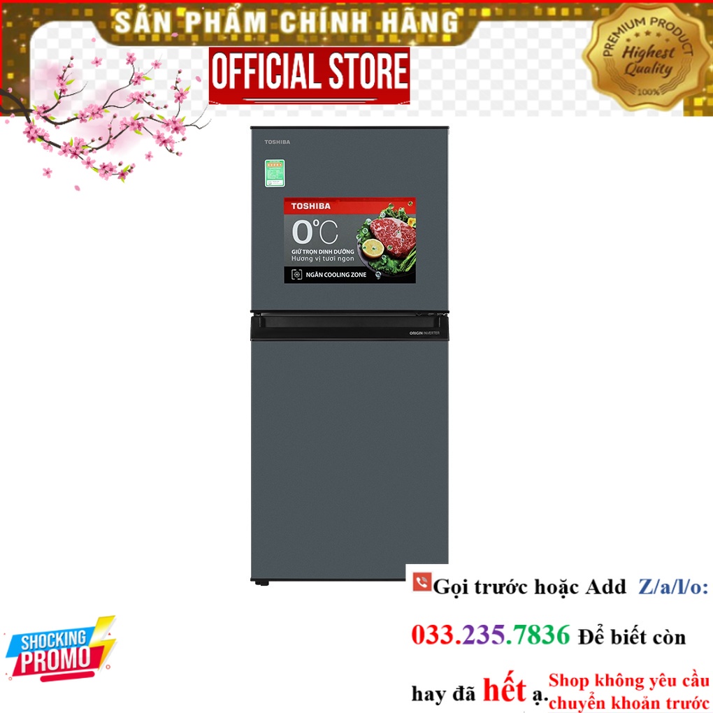 Tủ lạnh Toshiba Inverter 180 lít GR-RT234WE-PMV(52) P&G