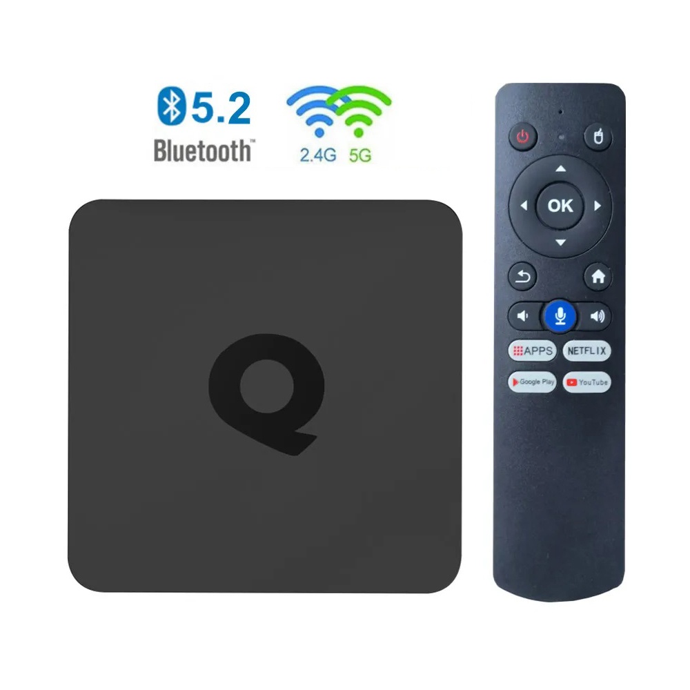 Tivi Box Q1 Android TV 10 Crack, Điều Khiển Giọng Nói 200 Kênh Miễn Phí Wifi Kép Bluetooth RAM 2GB+8G