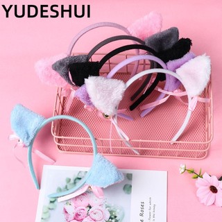 YUDESHUI Cài tóc đính tai mèo lông nhung dùng hóa trang anime cho nữ