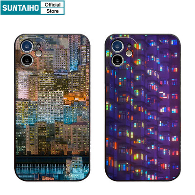 Suntaiho Thời Trang Độc Đáo Neon Cao Cấp Họa Tiết Xây Dựng Ốp lưng Iphone 16 15 14 13 12 11 Pro Max IP 7 8 Plus Iphon X Xs XR Xs Max Silicon Mềm Cao Cấp Chống Sốc Ốp Lưng