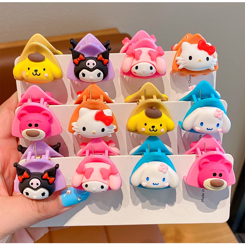 SANRIO Bộ 6 Kẹp Tóc Hình Tam Giác h0098 Cho Bé Gái Và Trẻ Em
