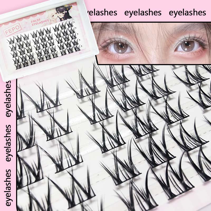 Lông mi giả Derf cong dày tự nhiên trang điểm kiểu Mỹ cho người mới bắt đầu 10mm-11mm E040