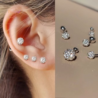 [hls] 1 Bông Tai Pha Lê Tròn s