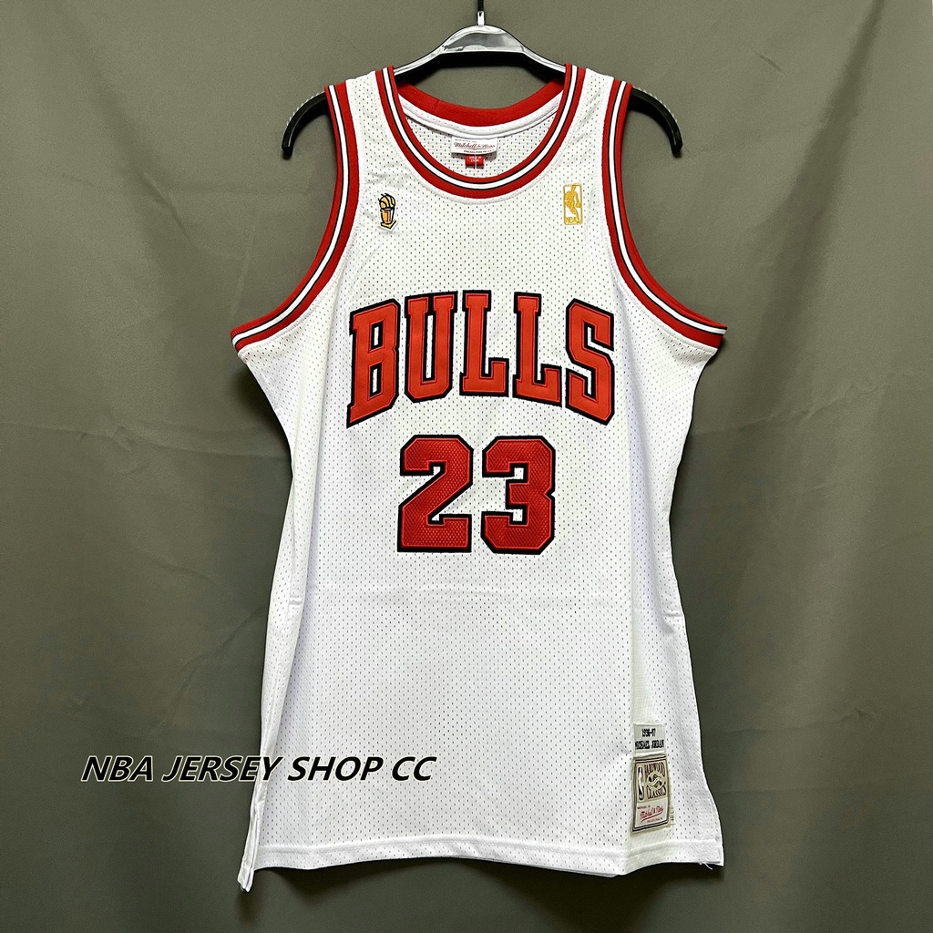 [Mitchell & Ness] Vòng chung kết NBA chính hãng 1996-97 dành cho nam Chicago Bulls #23 Áo đấu cổ điể