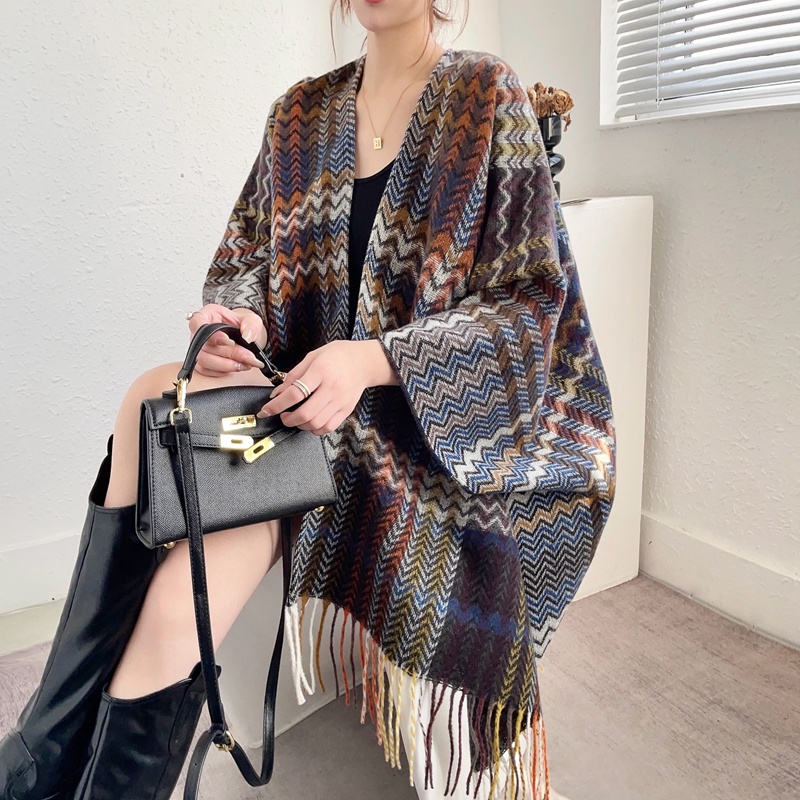 2023 Khăn Choàng Mới Có Tay Vòng Tay Châu Âu Mỹ Xuân Thu Đông Tân Cương Tây Tạng Du Lịch Phong Cách Dân Tộc Chia Khăn Choàng