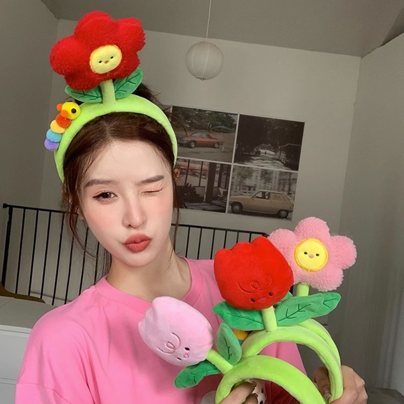 Băng Đô Cài Tóc Hình Hoa Lá / Sâu Bướm / Hoạt Hình Dễ Thương Vui Nhộn Cho Nữ OUYOUVN