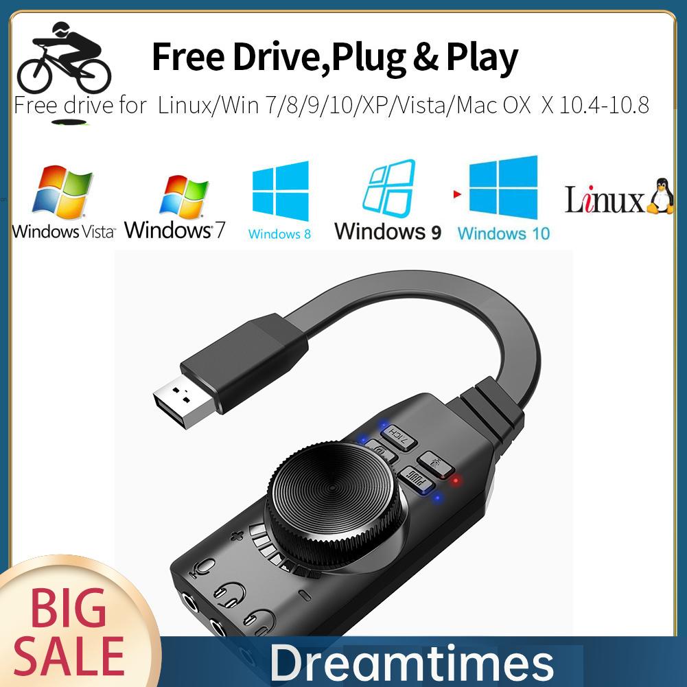 Thẻ Chuyển Đổi Âm Thanh usb 3.5mm gs3 7.1 Cho pc dreamtimes1.vn